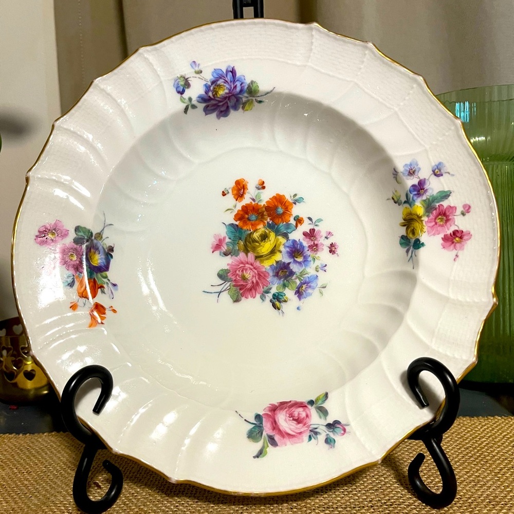 Floral Porcelain Dinner Plate Vintage Shogun Dynasty Japanese Peacock Pheasant